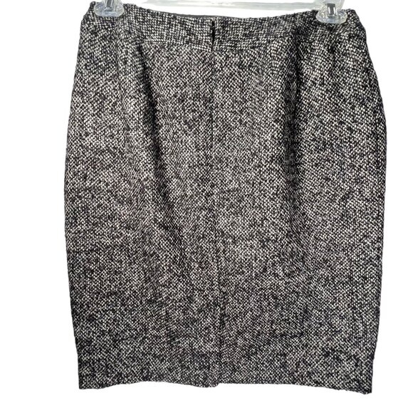 NWT Coldwater Creek Tweed Shimmer Pencil Skirt Black White Metallic Sparkles 10P - Picture 3 of 12
